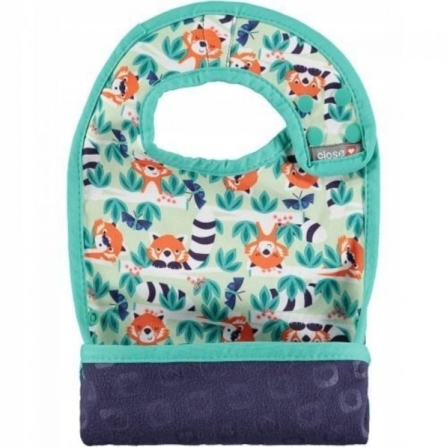 bavaglino reversibile bambino  panda rosso pop-in 