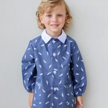 grembiule per asilo piume bianche - bibo 