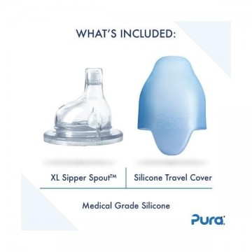 biberon in acciaio con beccuccio - colore arancio   pura 