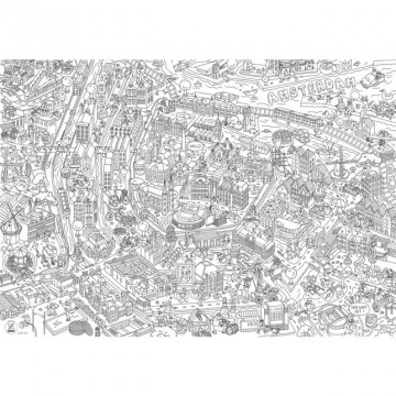 disegno gigante da colorare - amsterdam   omy 