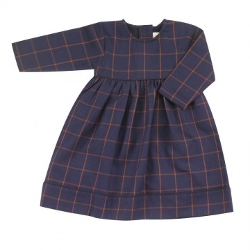 vestito tartan blu 6-12 mesi