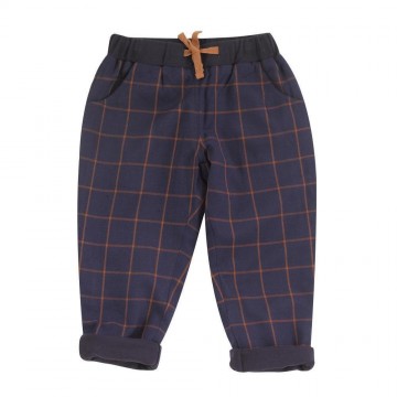 pantaloni in cotone invernale tartan 1-2 anni