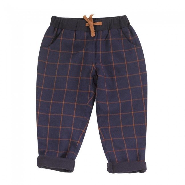 pantaloni in cotone invernale tartan 1-2 anni