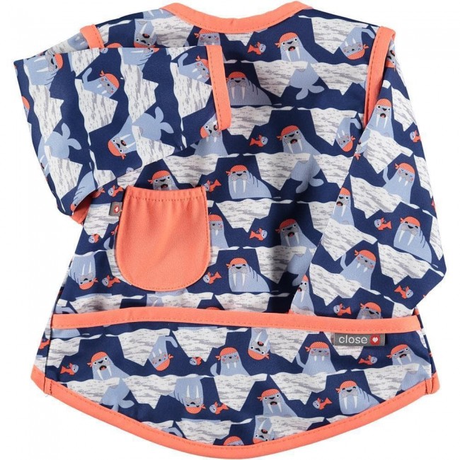 bavaglino impermeabile a maniche lunghe tricheco 18-36 mesi