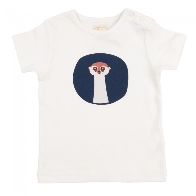 t-shirt meerkat face 3-6 mesi