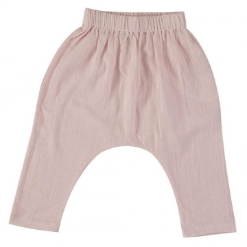 baggy pants in mussola di cotone rosa 1/2 anni pigeon organics 