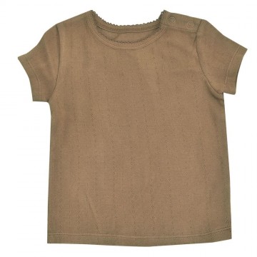 t-shirt pointelle nocciola 5 - 6 anni pigeon organics 