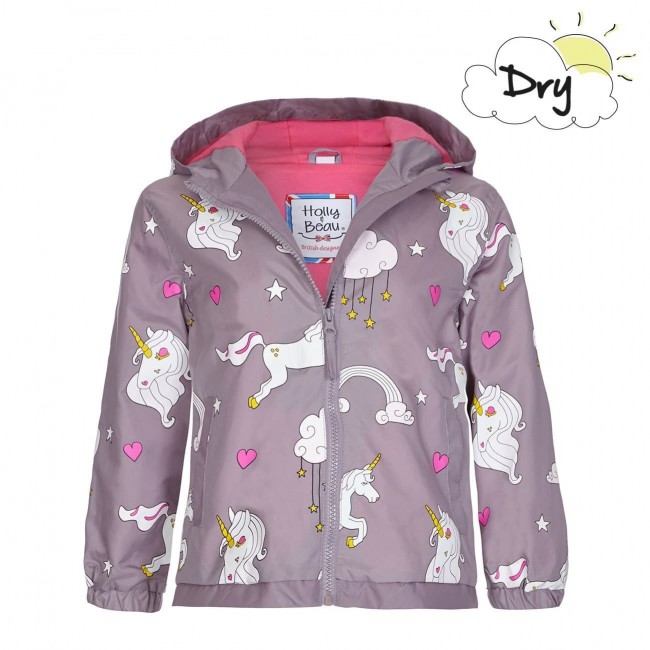 impermeabile magico cambiacolore! - unicorno  3 - 4 anni