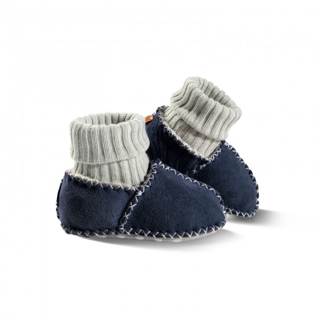 scarpine neonato in pelle di agnello balu blu 18