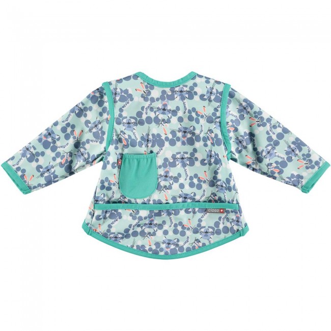 bavaglino impermeabile a maniche lunghe snow leopard 6-18 mesi