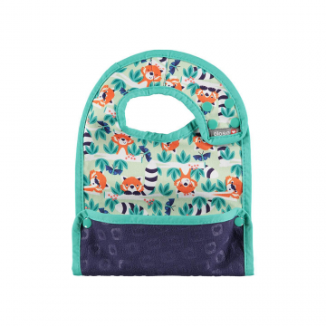 bavaglino reversibile bambino  panda rosso pop-in 