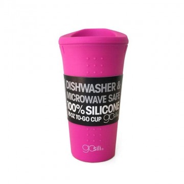 bicchiere da viaggio in silicone to-go rosa