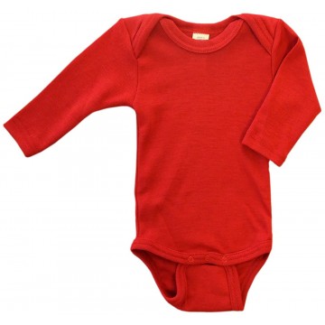 body neonato lana e seta rosso 62/68 engel 