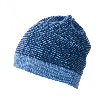cappello in lana tessuta beanie blue melange misura 1