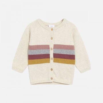 cardigan in caldo cotone righe mattone 56