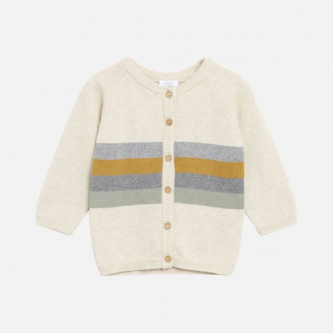 cardigan in caldo cotone righe ocra 80