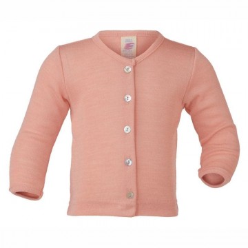 cardigan in lana e seta salmone 74/80 cm.