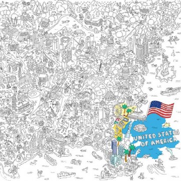 disegno gigante da colorare - stati uniti  