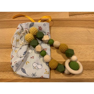 collana allattamento - verde anelli 