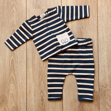 completo in cotone felpato blu 80 cm.