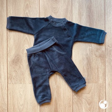 completo in velour avio 80 cm.