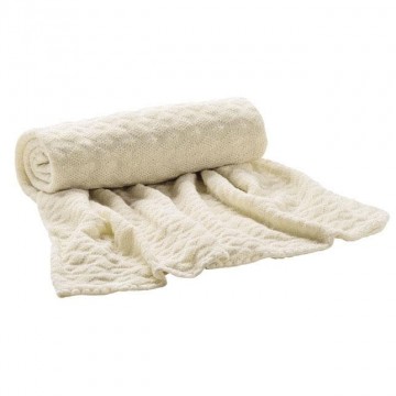 copertina neonato in lana merinos panna 