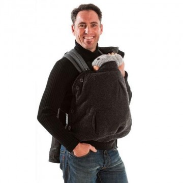 cover lana cotta per marsupio, mei tai e fascia grigio e nero