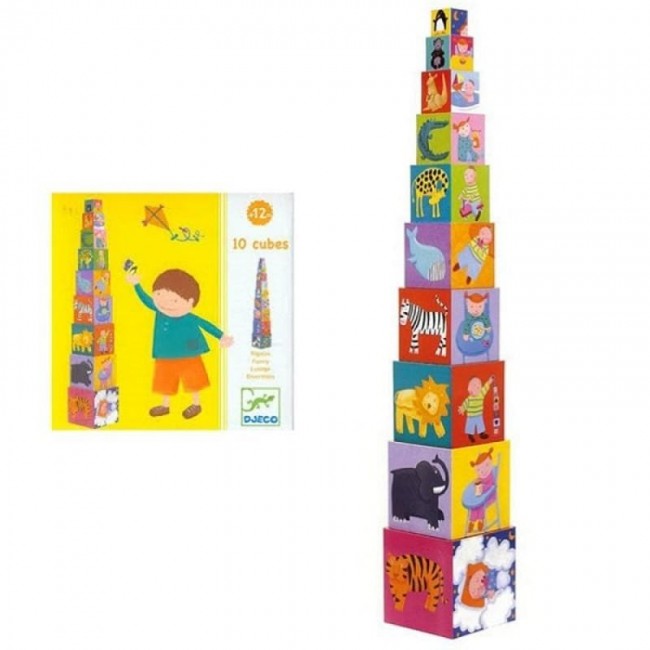 cubi in cartone da impilare disegni stilizzati