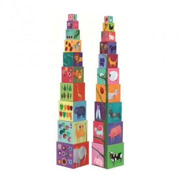 cubi in cartone da impilare natura e animali