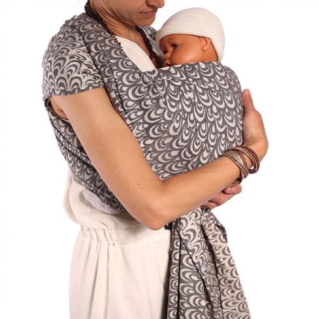 fascia porta bebé jacquard dune grisé 460 cm.