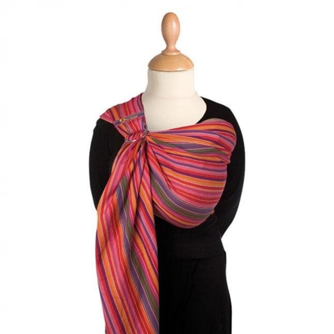 fascia porta bebè  ad anelli bb sling - multicolore rigato 