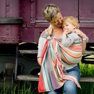 fascia porta bebé ad anelli hugo 