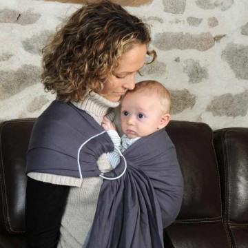 fascia porta bebé ad anelli antracite 