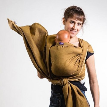 fascia porta bebé - giallo miele 460 cm.