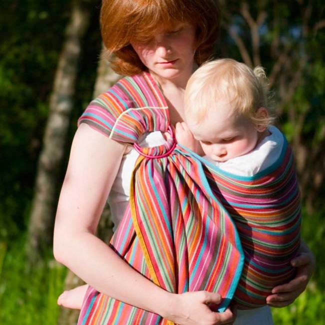 fascia porta bebé ad anelli manon grise 