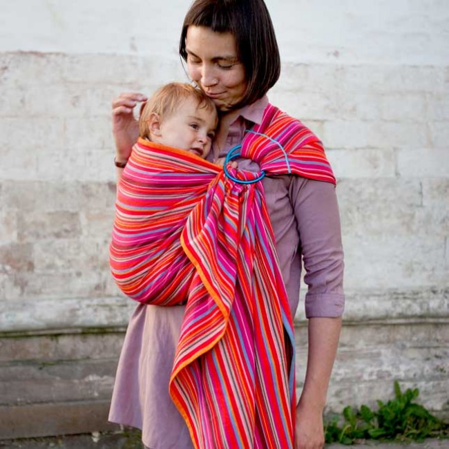 fascia porta bebé ad anelli manon rouge 