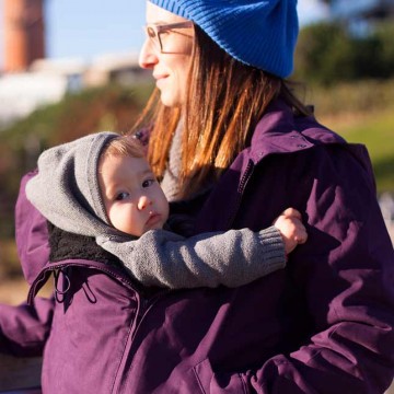 giacca per fascia, marsupio e mei tai viola l
