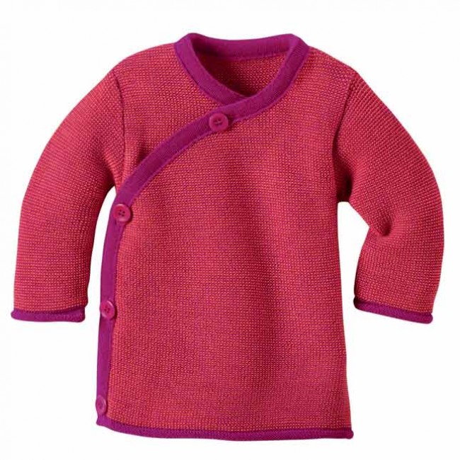 giacchino con bottoni laterali lana merinos berry melange 62/68 cm.