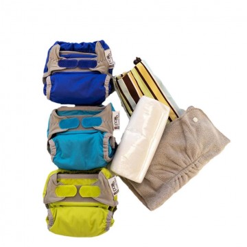 kit prova 3 pannolini lavabili popin tinta unita - tutto in due 