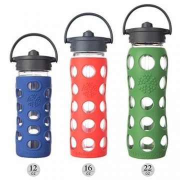 borraccia in vetro antiurto 475 ml. azzurro 