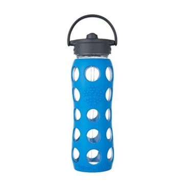 borraccia in vetro antiurto 650 ml. blu 
