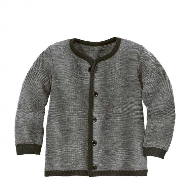 cardigan in lana grigio/antracite melange 86/92 cm.