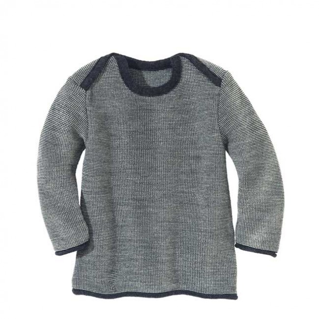 maglione lana merinos melange grigio scuro melange 74/80 cm.