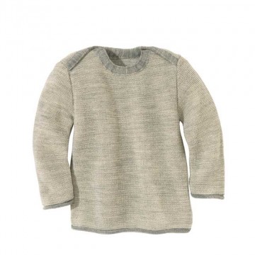 maglione lana merinos melange grigio chiaro melange 74/80 cm.