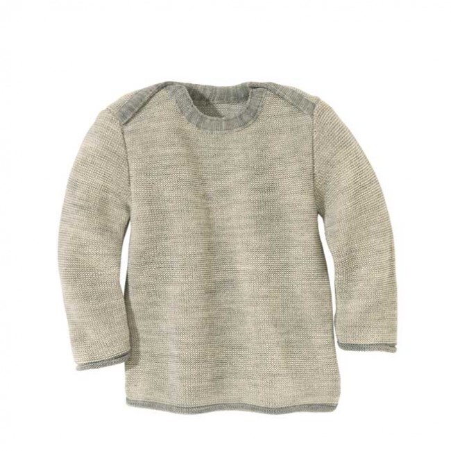 maglione lana merinos melange grigio chiaro melange 74/80 cm.