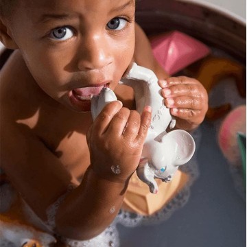 elefante nelly massaggia gengive 