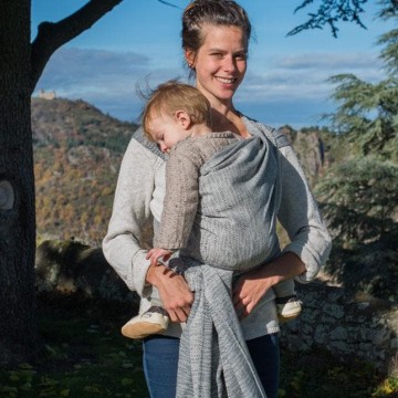 fascia porta bebé - jungle gris 70% cotone - 30% soia 470 cm.