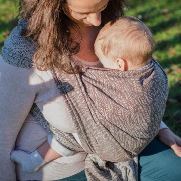 fascia porta bebé - jungle marron 70% cotone - 30% soia 470 cm.