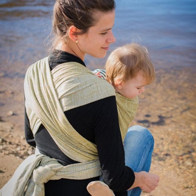 fascia porta bebé - jungle vert 70% cotone - 30% soia 470 cm.