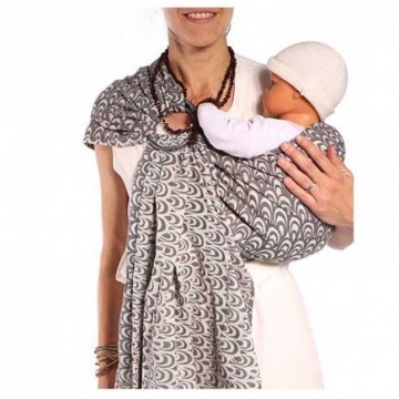 fascia porta bebé ad anelli dune grise jacquard 